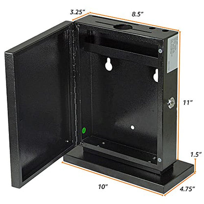 POCHAR Metal Large Suggestion Box With Slot and Lock, Safe Lock Tip Jar - color: Black