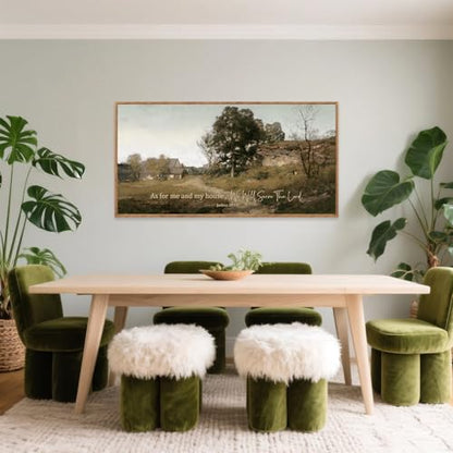 Aurlan As For Me And My House Joshua 24:15 Framed Wall Art 40x20 Inch - color: Joshua 24:15, size: 40"L x 20"W