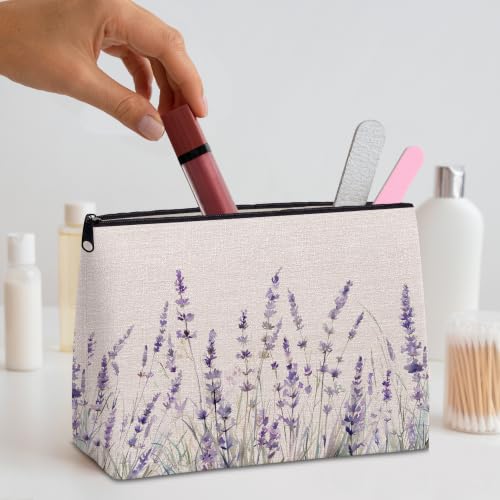 Purple Lavender Zipper Makeup Bag for Women - color: Lavender
