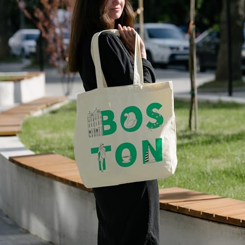 Tote Bag For Women Man, Reusable Work Shopping Grocery Shoulder Bags - style: Boston
