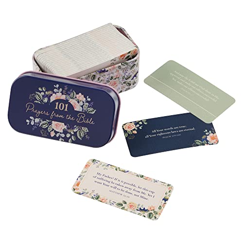 Christian Art Gifts Scripture Cards, 101 Prayers from the Bible, Daily Scripture Encouragement for Women in Tin, 51 Double Sided Cards