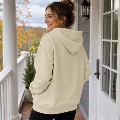 Wrenpies Christian Faith Hoodie for Women Jesus God Religious Bible Verse Hoodies Cross Pray Wait Trust Graphic Sweatshirt - color: Apricot, size: Large