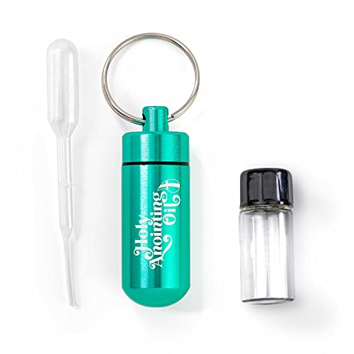 Logos Trading Post Anointing Oil Bottle with Turquoise Keychain Container - color: Turquoise