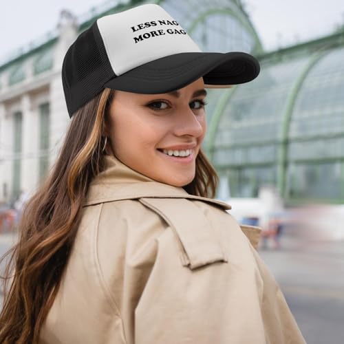 Black Trucker Hat with Funny Saying, Funny Hat for Men & Women - color: Allblack-10