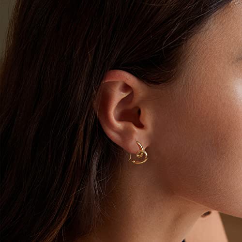 Turquoise Cross Hoop Earrings for Women 14K Gold Plated Infinity Angel Feather Pearl Turquoise Cross Star Hypoallergenic Post Christan Everyday Huggie Jewelry Gift - color: Gold Heart