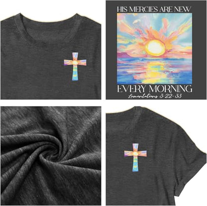 Christian Shirts for Women Bible Verse Shirt Jesus Faith T-Shirt Inspirational Religious Gift Tee Tops - color: Darkgrey, size: XX-Large