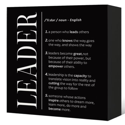 Leader Gifts Sign, Boss Mentor Supervisor Manager Gifts for Women - color: Black-Leader-5x5