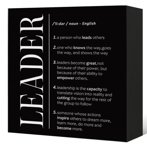 Leader Gifts Sign, Boss Mentor Supervisor Manager Gifts for Women - color: Black-Leader-5x5