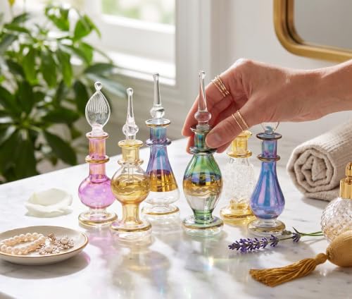NileCart Set of 12 Egyptian Perfume Bottles 2" Empty Glass