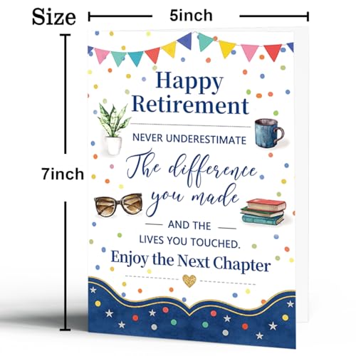 Happy Retirement Card, Farewell Card for Coworker Boss - color: BK-049
