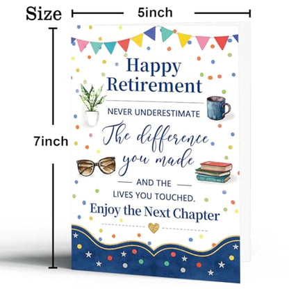 Happy Retirement Card, Farewell Card for Coworker Boss - color: BK-049