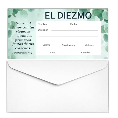 Spanish Tithes and Offering Envelopes for Church, 6.3 x 3.2 Inch Spanish Cash Envelopes for Tithes and Offerings,200 Counts in Total (Pack of 2) - size: 6.3 x 3.2 inches (Pack of 2)
