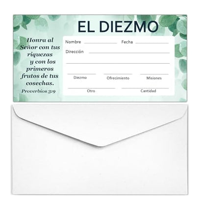 Spanish Tithes and Offering Envelopes for Church, 6.3 x 3.2 Inch Spanish Cash Envelopes for Tithes and Offerings,200 Counts in Total (Pack of 2) - size: 6.3 x 3.2 inches (Pack of 2)