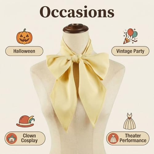 Unisex Renaissance Accessory Set with Scarf, Frilled Cravat, and Detachable Collar - color: Light Yellow