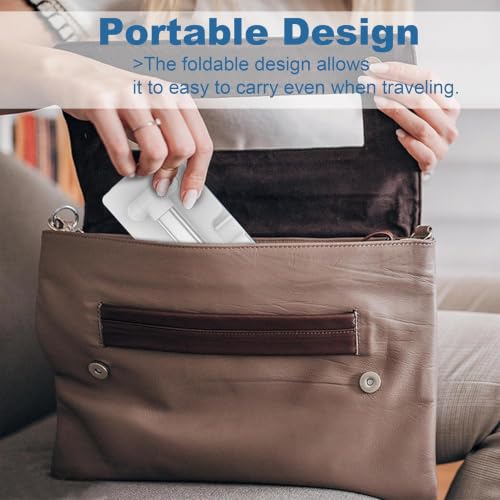 Cell Phone Stand,Adjustable Angle Height Phone Stand for Desk,Fully Foldable/Portable Phone Holder with Silicon Pad for iPhone 16/15/14/13/12/Smartphones,All Mobile Phones (White) - color: White