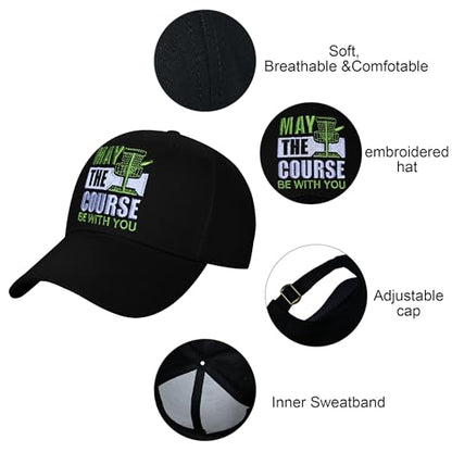 Embroidered Baseball Cap for Women Men Adjustable Baseball Hat Black Baseball Cap Trucker Hat - color: Disc Golfing