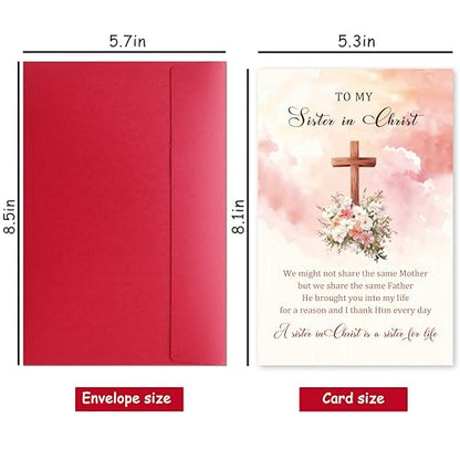 Christian Sister Greeting Card, Inspirational Religious Card for Women, Birthday, Encouragement, or Best Friend Gift, Bible Verse Keepsake for Sister in Christ - color: Sister in Christ