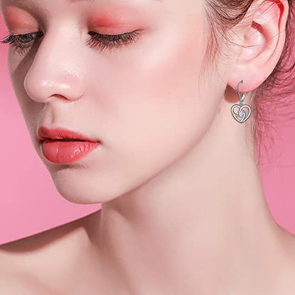 S925 Sterling Silver Heart Dangle Drop Earrings for Women Jewelry Gift - style: Heart CZ