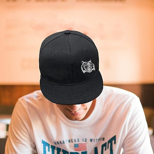 Chef Hat Flat Bill Hats for Men Funny Double Knives Kitchen Adjustable Baseball Cap Snapback Hat for Women - color: Tiger