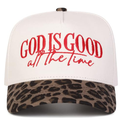 Trendy Embroidered Baseball Cap for Men & Women, Adjustable Snapback Hat for Casual Wear - color: Leopard Print Red 76
