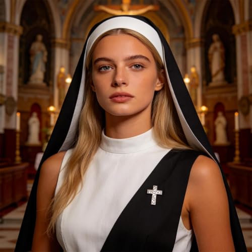 Cross Pin for Women Christian Lapel Brooch Religious Faith Jewelry - color: B1:flower