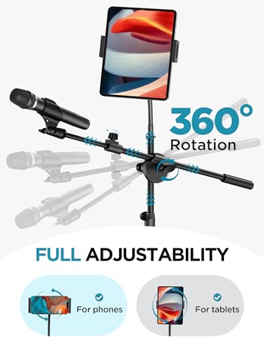 InnoGear Mic Stand Floor Tablet Phone Holder Tripod Microphone Boom Arm