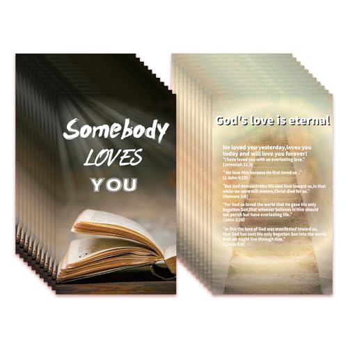 200 Pcs Christian Inspirational Cards Somebody Loves You – Double-Sided Bible Verse Encouragement Cards, Religious Faith Cards for Gifts, Church Outreach, Daily Devotion