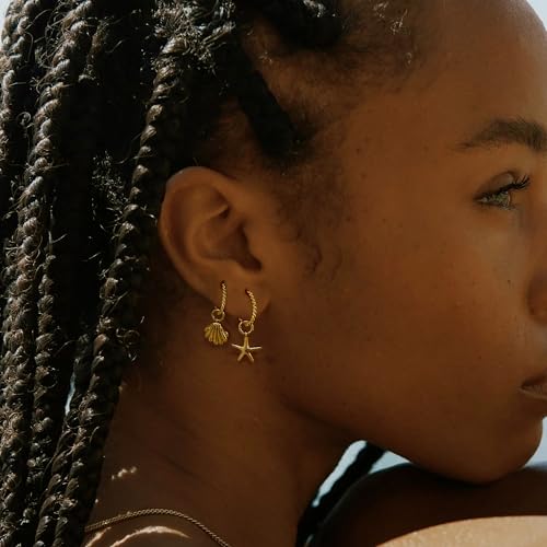 Small Gold Twisted Huggie Hoops Interchangeable Charm