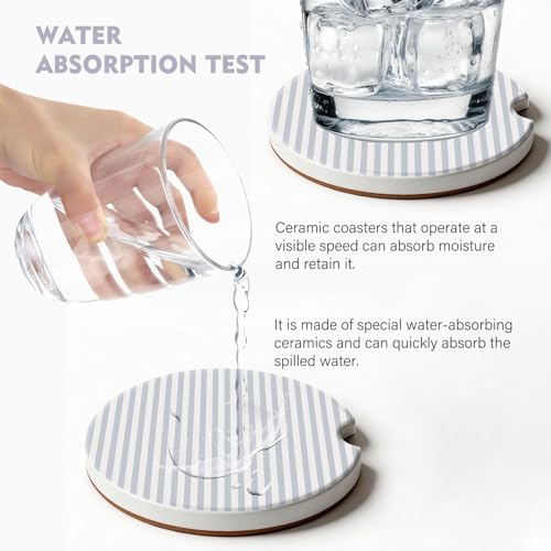 2 Pack Car Coasters for Cup Holders, Cute Car Accessories Interior (Gray Stripes) - color: Gray Stripes