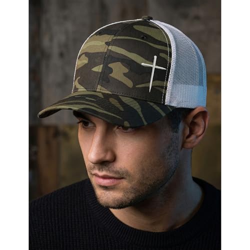 Christian Hats for Men Women,Jesus Cross Hat Christian Religious Gifts for Birthday/Christmas - color: 392.camo-10