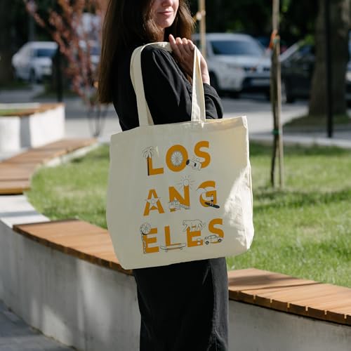 Tote Bag For Women Man, Reusable Work Shopping Grocery Shoulder Bags - style: Los Angeles