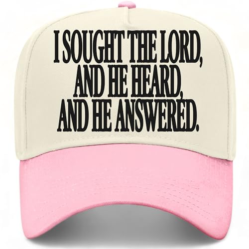 I Sought The Lord and He Heard and He Answered Hat - color: Pink/Natural