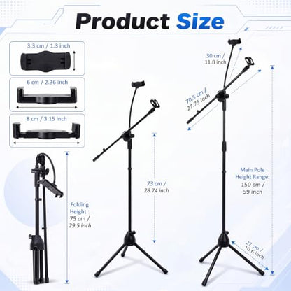 Sherr 2 Pcs Adjustable Microphone Mic Stands Bulk, Mic1 - style: Mic1