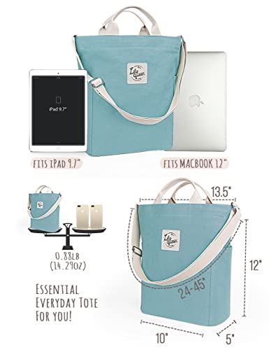Lily queen Women Canvas Tote Handbags Casual Shoulder Work Bag Crossbody - color: Blue