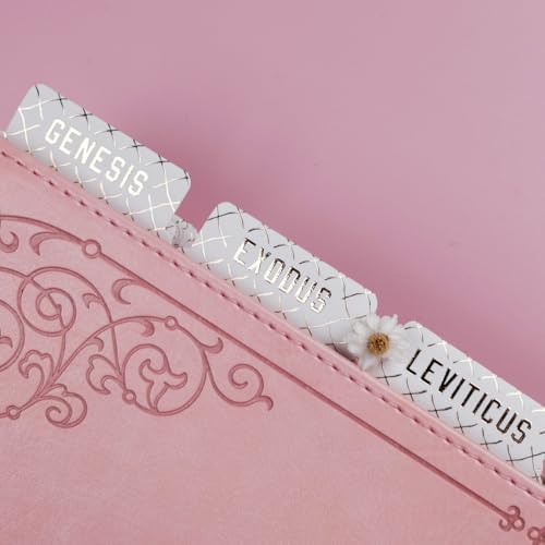 UPAFEXXI-Laminated Bible Tabs, Gold Foil Embossed Lettering(White) - color: White