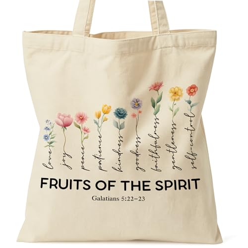 Christian Bible Tote Bag for Women Shopping Work Church with Inner Pocket - color: Beige 04