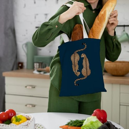 Preppy Coquette Pink Tote Bag, Trendy Shoulder Canvas Tote Bags, Durable Reusable Grocery Bag for Shopping and Travel - color: Blue