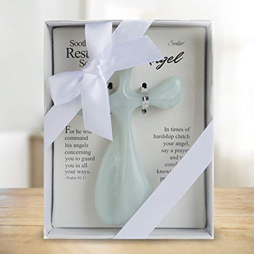 Soothe My Restless Soul Angel Prayer Cross- Faith Gifts For Women- Handheld, Comforting Design for Clutching, Clinging and Praying- Peaceful, Calming Bereavement Sympathy Gift- Marble Resin- 2 Pk