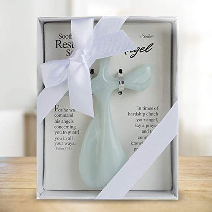Soothe My Restless Soul Angel Prayer Cross- Faith Gifts For Women- Handheld, Comforting Design for Clutching, Clinging and Praying- Peaceful, Calming Bereavement Sympathy Gift- Marble Resin- 2 Pk