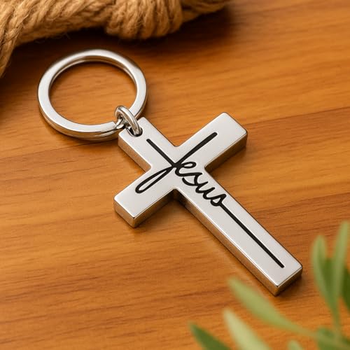 Cross Keychain – Cool Keychains Gifts for Christian, Baptism, Holidays, Keychains for Car Keys - color: Cross2