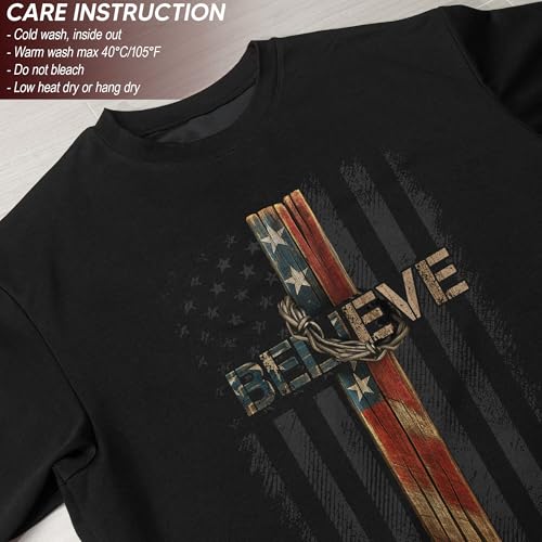 Faith Over Fear Shirt Men, Christian Shirts for Men - color: Ds13-black, size: 5X-Large