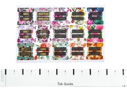 Mr. Pen- Laminated Bible Tabs, 75 pcs, Gold Foil Embossed Lettering - color: Floral Design Gold Writings