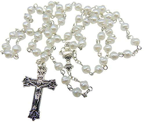 Westmon Works First Holy Communion Rosary Set with Bead Rosary in a Plastic Case