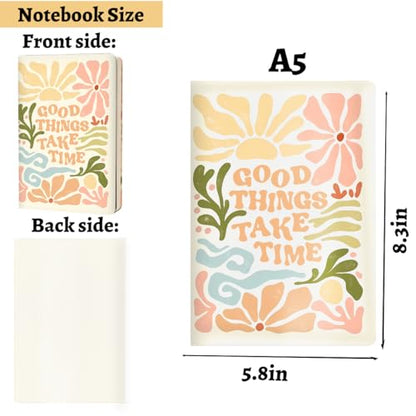 Trendy Preppy Hardcover Ruled Journal Notebook 200 Sheets (5.8 x 8.3) - color: Multi 1159