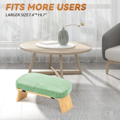 Large Bamboo Meditation Bench, Foldable Prayer Stool(Green) - color: Green