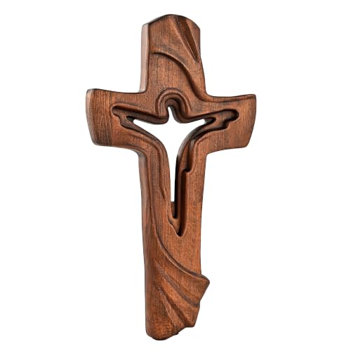 BGCOPPER Wooden Cross for Wall Decor Jesus Crucifix Wall Cross - 20 Inch - size: 20"L