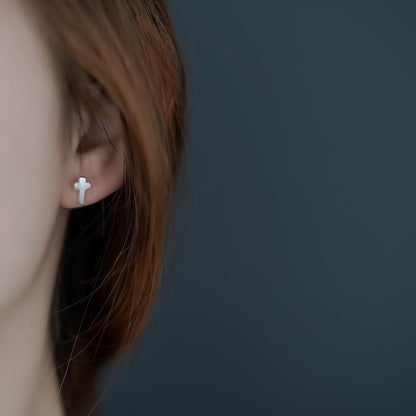 Minimalist Dainty Cross Stud Earring Gold Simple Small Earring Jewelry for Women for Her