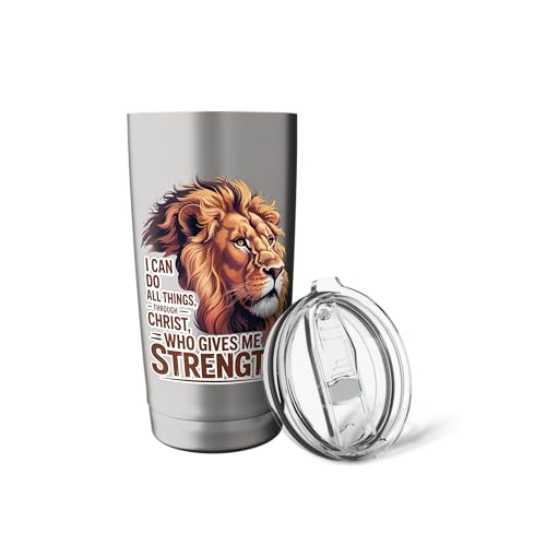 I Can Do All Things Through Christ Who Gives Me Strength Stainless Steel Insulated Tumbler - color: Brushed Steel
