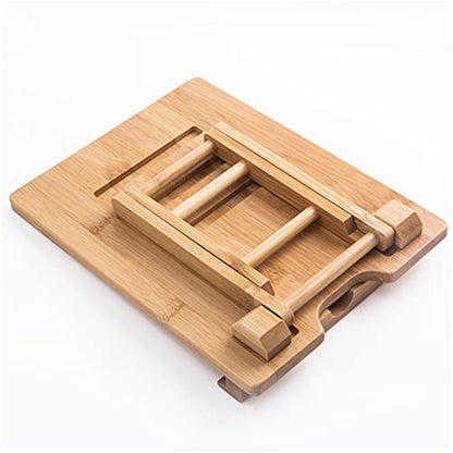 Bamboo Tablet Stand Holder Adjustable Folding Wood iPad Stand with Chargeable Hole for Desk iPad Cooking Stand - style: A Tablet Stand
