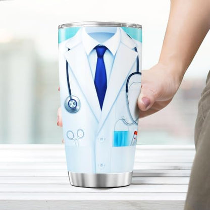Doctor Appreciation Gift Tumbler 20oz, Inspirational Thank You Travel Mug for Medical School Graduation, Retirement, Birthday, Stainless Steel Vacuum Insulated Cup - color: Doctor Appreciation